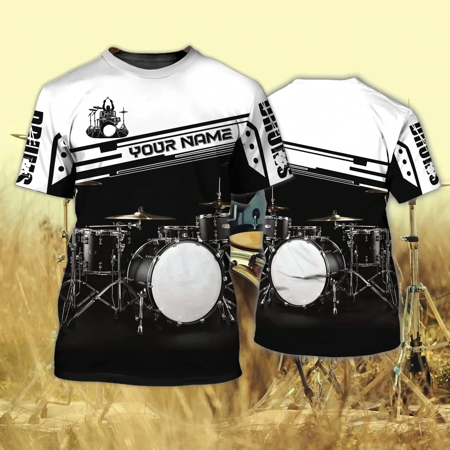 Musical Instrument With Name - Love Peace Drums nombre personalizado 3D
