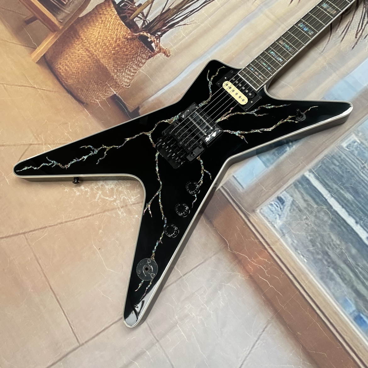 Electric Guitar Beginner - Guitarra eléctrica negra de 6 cuerdas