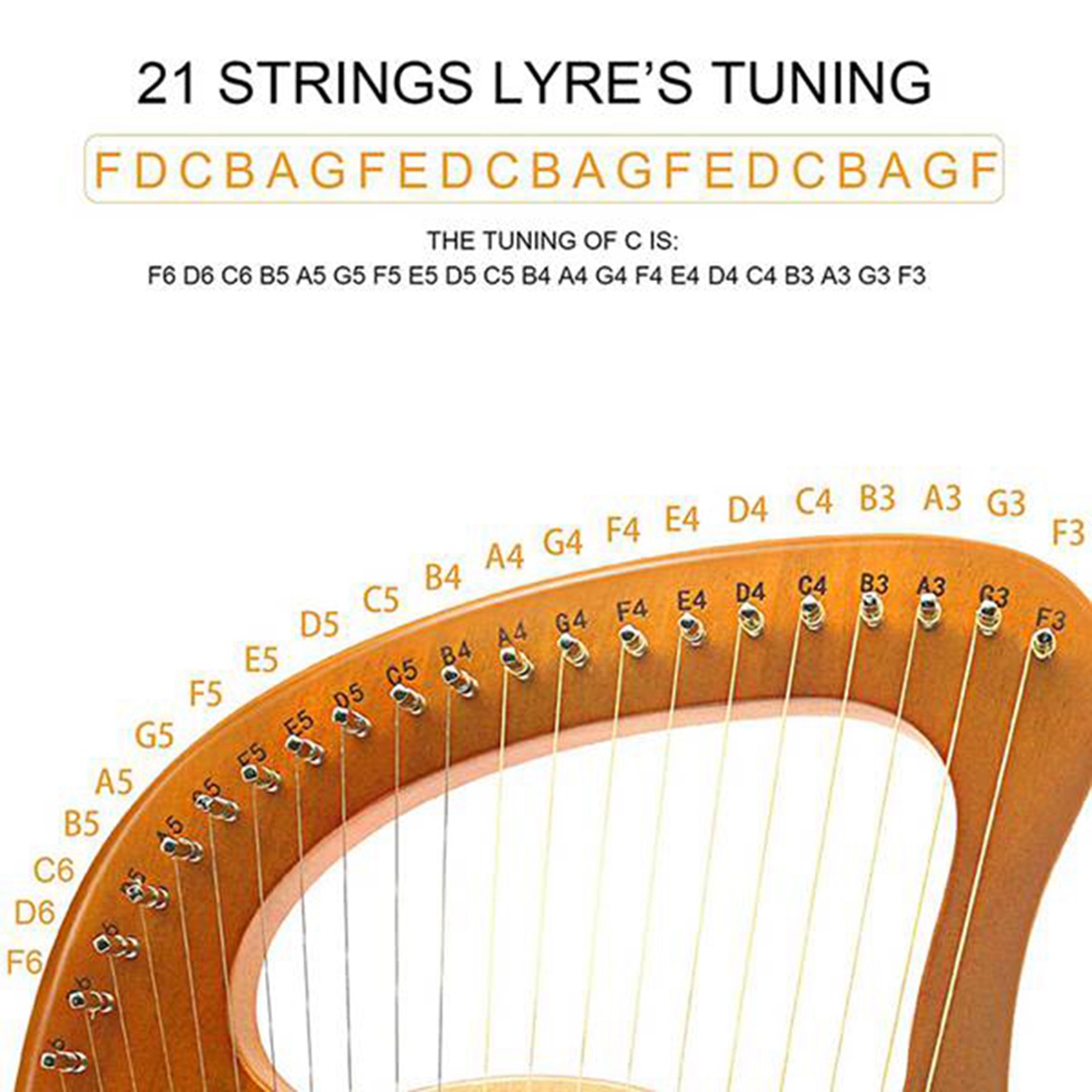 Musical Instrument Lyre - Cuerdas para Lira de 21 Cuerdas