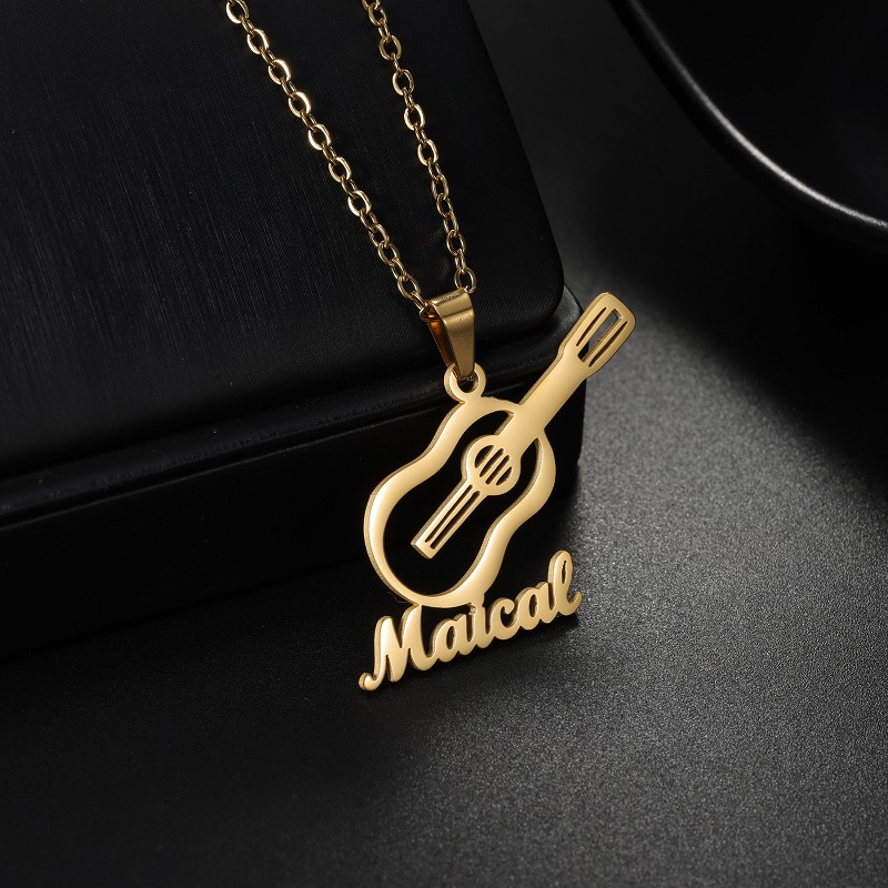 Musical Instrument With Name - Nuevo collar con colgante de instrumento