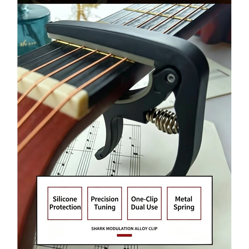 Capo de guitarra 2 en 1 con ex - Musical Instrument In English reseña y precio