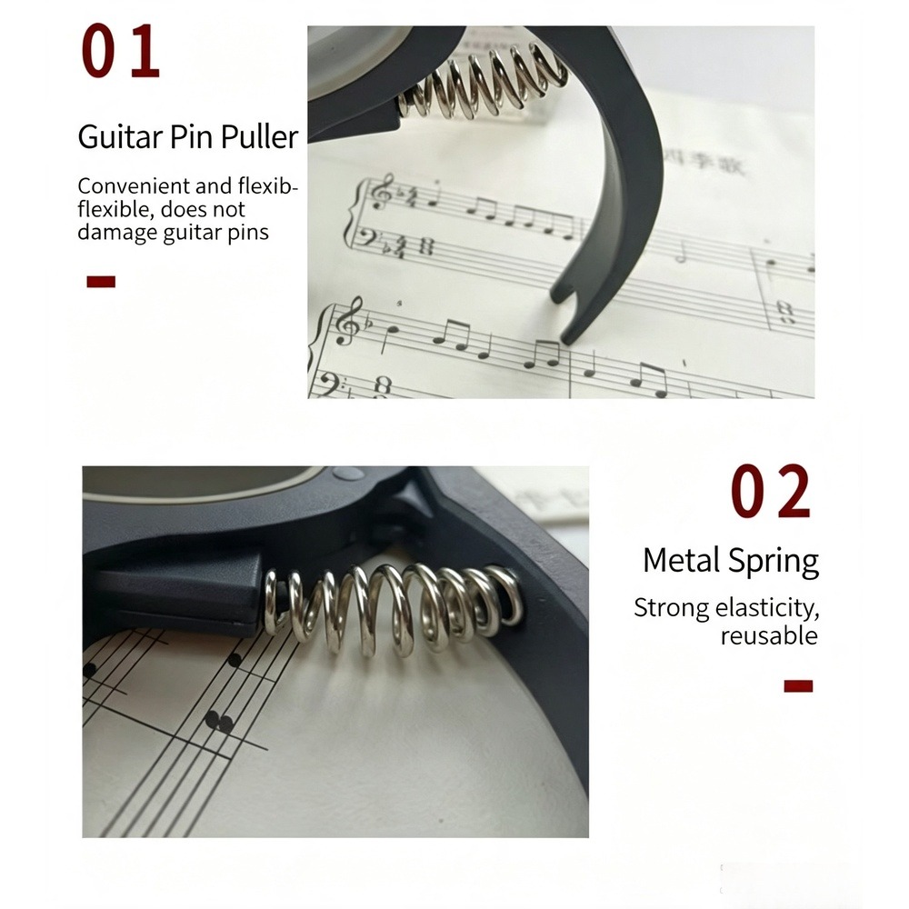 Capo de guitarra 2 en 1 con ex - Musical Instrument In English reseña y precio