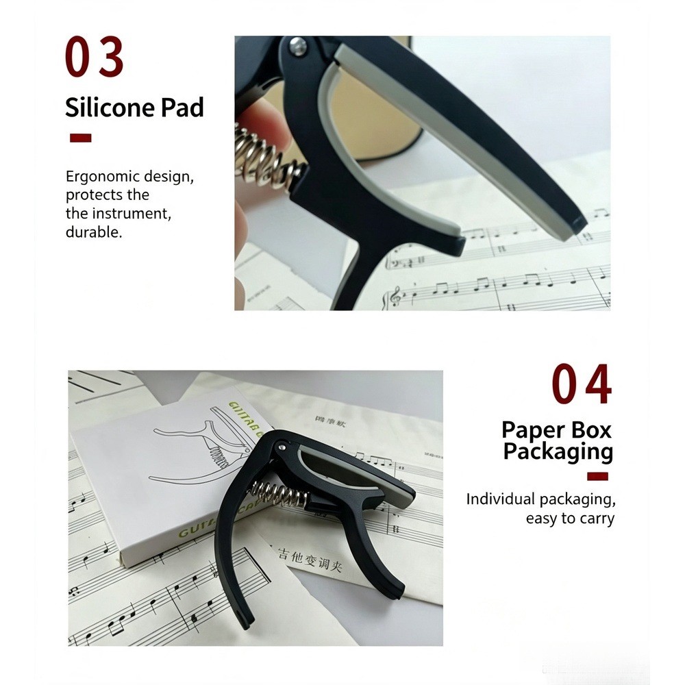Capo de guitarra 2 en 1 con ex - Musical Instrument In English reseña y precio